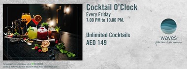 Cocktail O’Clock @ Waves Bar & Outdoor Lounge      