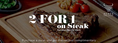 2 For 1 Steak @ Yas Acres 